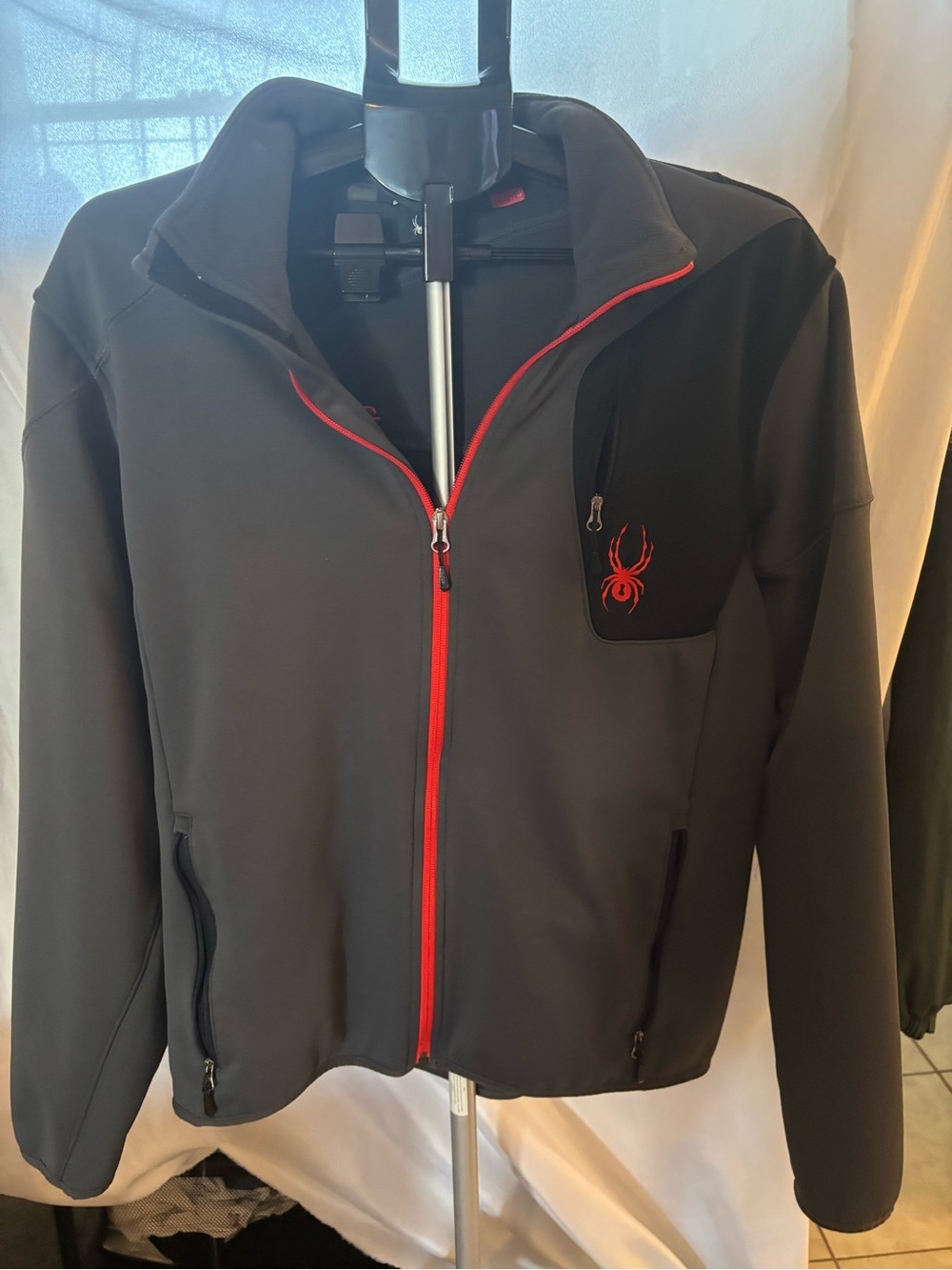 Spyder Black Performance Jacket with Red Accents